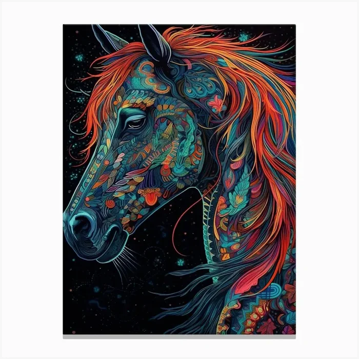 Colorful Horse 7 Canvas PrintL by Liberta
