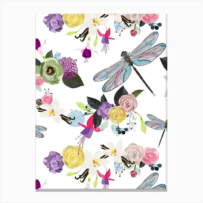 Colorful Spring Flowers Canvas Print by Gulsen Gunel