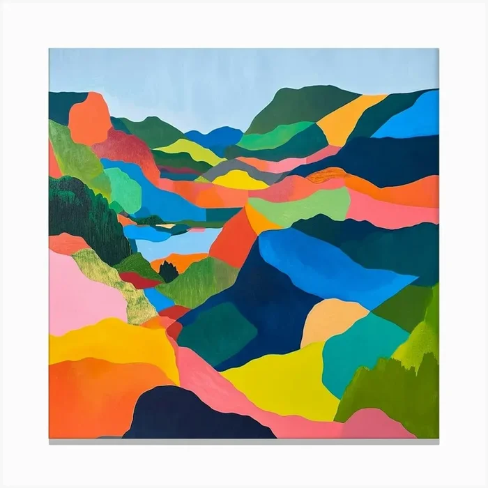 Colourful Abstract Runion National Park France 2 Canvas Print by Hue Horizons Art Prints