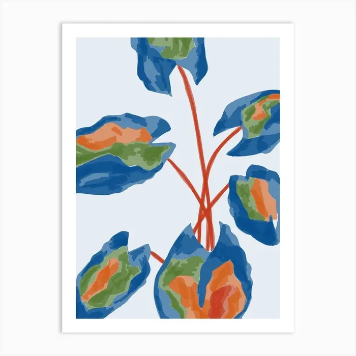 Colourful botanical print Art PrintE by emspaperco