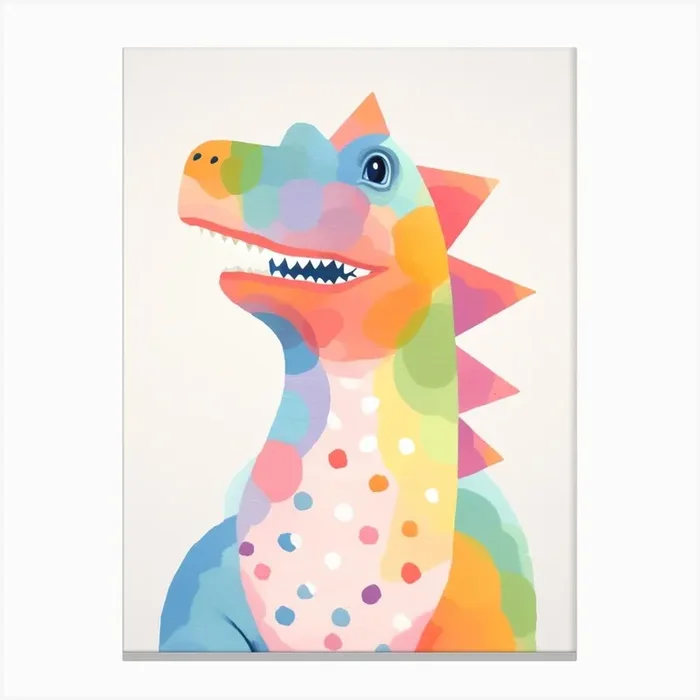 Colourful Dinosaur Cryolophosaurus 3 Canvas Print by Scribble Studio