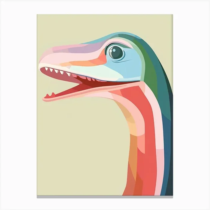 Colourful Dinosaur Rhamphorhynchus 2 Canvas Print by Scribble Studio