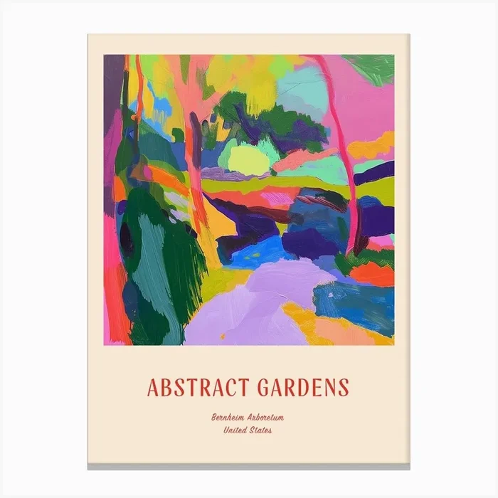 Colourful Gardens Bernheim Arboretum And Research Forest Usa 1 Red Poster Canvas Print by Hue Horizons Art Prints