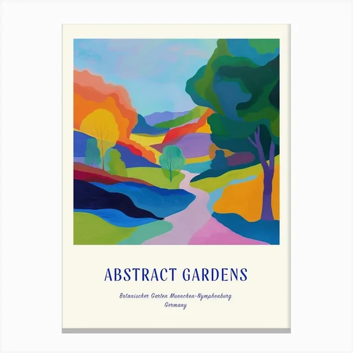 Colourful Gardens Botanischer Garten Muenchen Nymphenburg Germany 1 Blue Poster Canvas Print by Hue Horizons Art Prints