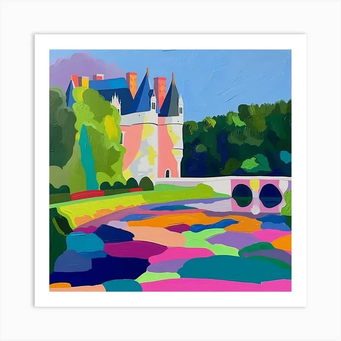 Colourful Gardens Château De Chenonceau Garden France 2 Art Print by Hue Horizons Art Prints