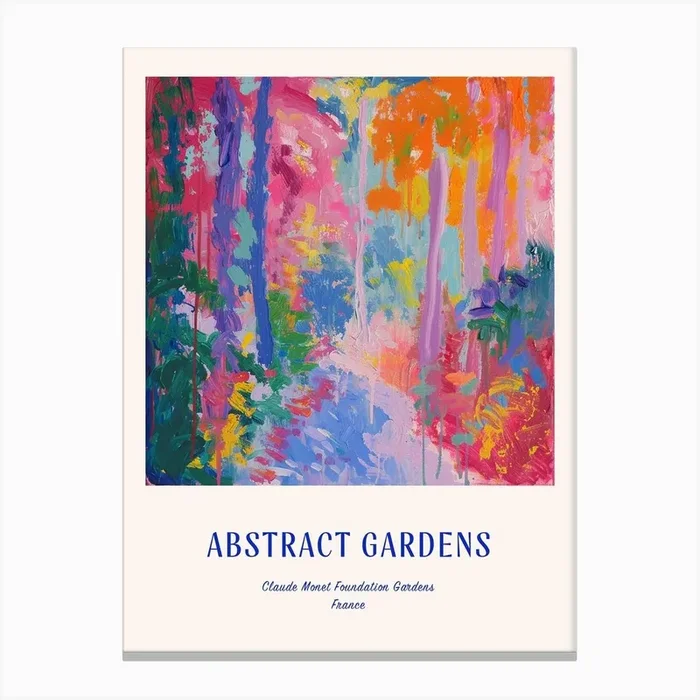 Colourful Gardens Claude Monet Foundation Gardens France 7 Blue Poster Canvas Print by Hue Horizons Art Prints