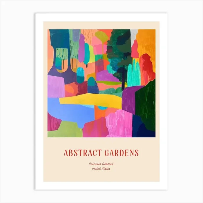 Colourful Gardens Descanso Gardens Usa 2 Red Poster Art Print by Hue Horizons Art Prints