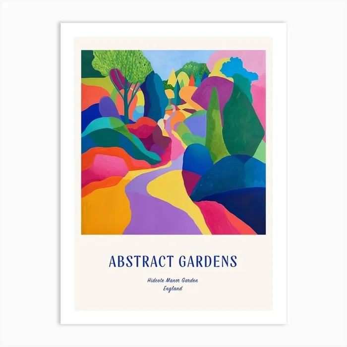 Colourful Gardens Hidcote Manor Garden United Kingdom 2 Blue Poster Art Print by Hue Horizons Art Prints