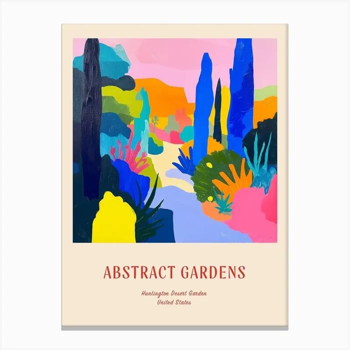 Colourful Gardens Huntington Desert Garden Usa 2 Red Poster Canvas Print by Hue Horizons Art Prints