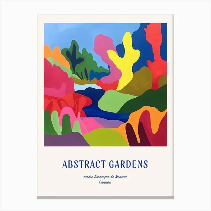 Colourful Gardens Jardin Botanique De Montral Canada 2 Blue Poster Canvas Print by Hue Horizons Art Prints