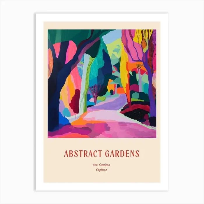 Colourful Gardens Kew Gardens United Kingdom 4 Red Poster Art Print by Hue Horizons Art Prints