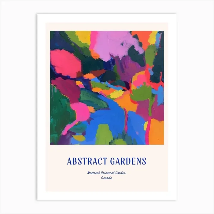 Colourful Gardens Montreal Botanical Garden Canada 2 Blue Poster Art Print by Hue Horizons Art Prints