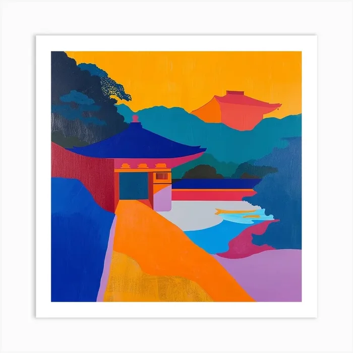 Colourful Gardens Ninna Ji Temple Japan 1 Art Print by Hue Horizons Art Prints