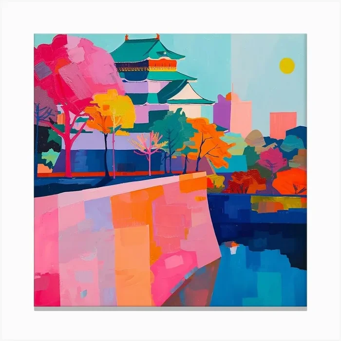 Colourful Gardens Osaka Castle Park Japan 2 Canvas Print by Hue Horizons Art Prints
