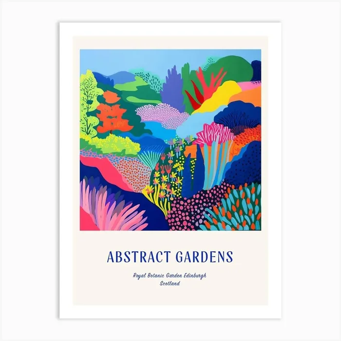Colourful Gardens Royal Botanic Garden Edinburgh Scotland 1 Blue Poster Art Print by Hue Horizons Art Prints