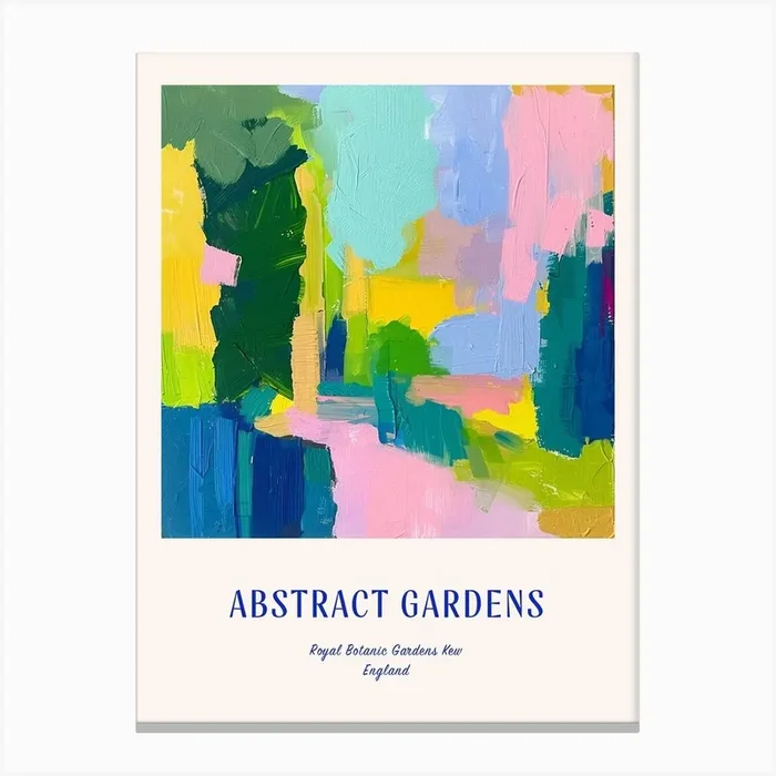 Colourful Gardens Royal Botanic Gardens Kew United Kingdom 2 Blue Poster Canvas Print by Hue Horizons Art Prints