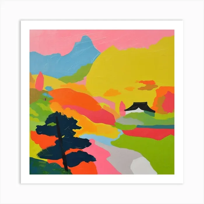 Colourful Gardens Ryoan Ji Garden Japan 7 Art Print by Hue Horizons Art Prints