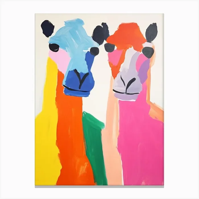 Colourful Kids Animal Art Camel 1 Canvas Print by Scribble Studio