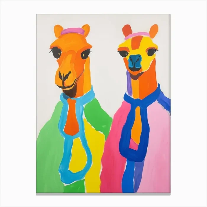 Colourful Kids Animal Art Camel 2 Canvas Print by Scribble Studio