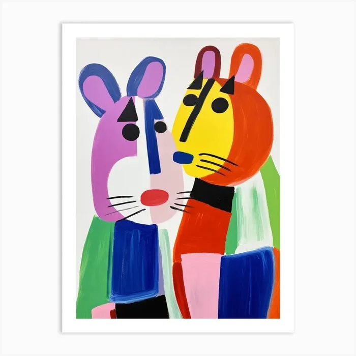 Colourful Kids Animal Art Chipmunk 1 Art Print by Scribble Studio