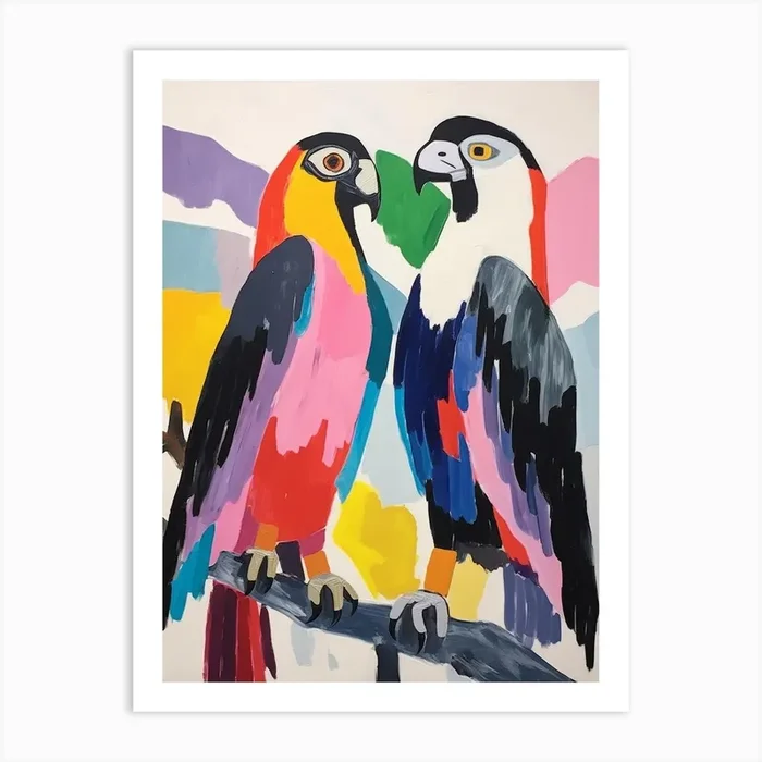 Colourful Kids Animal Art Eagle 1 Art Print by Scribble Studio