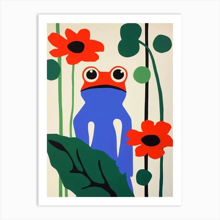 Colourful Kids Animal Art Frog 2 Art Print by Scribble Studio