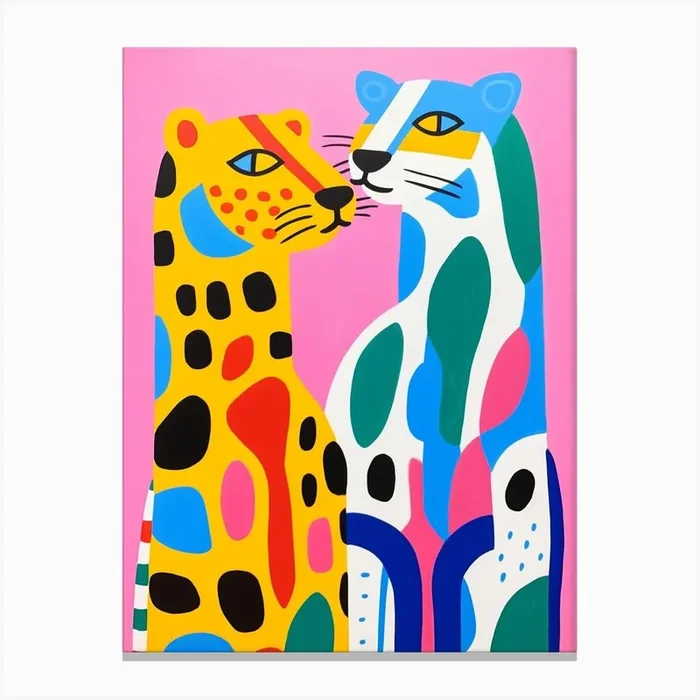 Colourful Kids Animal Art Jaguar 3 Canvas Print by Scribble Studio