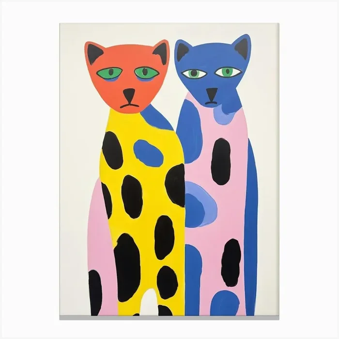 Colourful Kids Animal Art Panther 1 Canvas Print by Scribble Studio