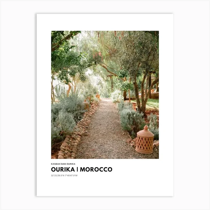 Coordinates Poster Ourika Morocco 2 Art Print by Raisa Zwart Photography