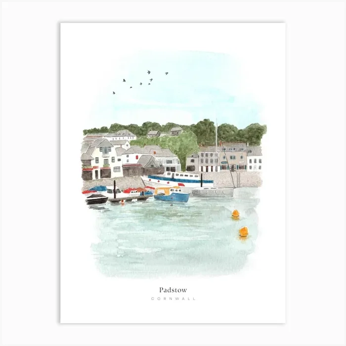 Cornwall Padstow England Art Print by Art by Claudia Rose