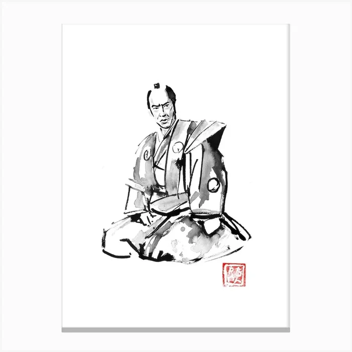 Council Samurai Canvas Print by Pechane Sumie