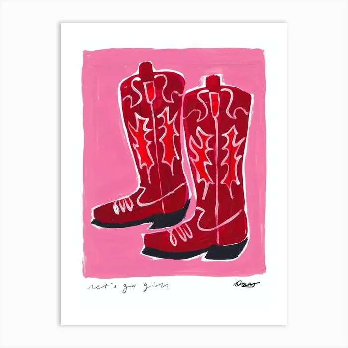 Cowboy Boots Art Print by Natalie Cass Art