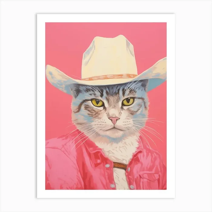 Cowboy Cat Art Print by posterami