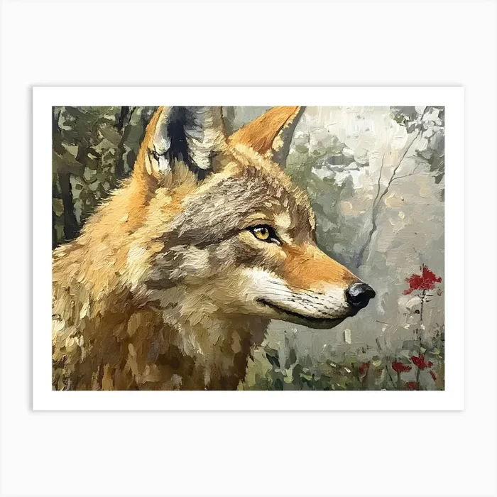 Coyote In The Woods 1 Art PrintSC by S.K. Coghlan