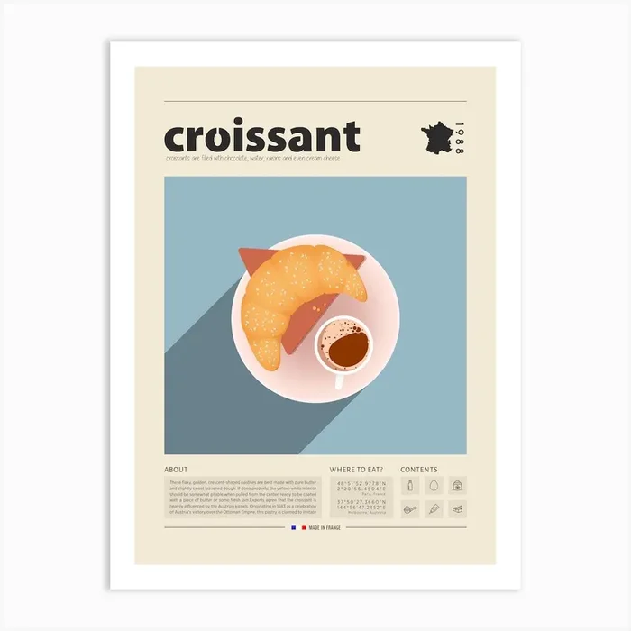 Croissant Art Print by Gastro World