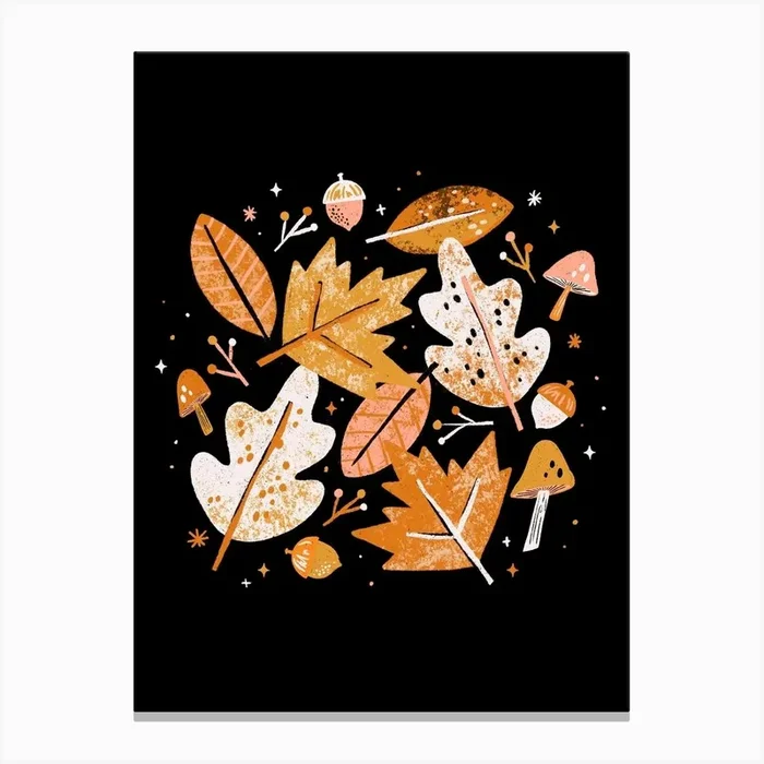 Crunchy Leaves Canvas Print by Megan Roy