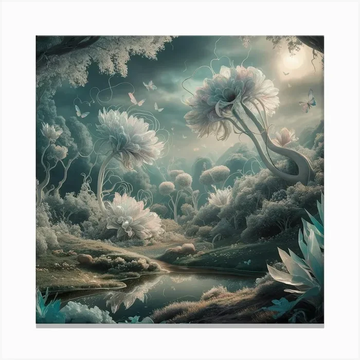 Crystal Flowers In A Nature Beyond Imagination A F Rwqr0ssntgifwvu8eqxmpw 4bxerjb S5au Nhbwu4jhq Copy Canvas Print by The Wall of Memories