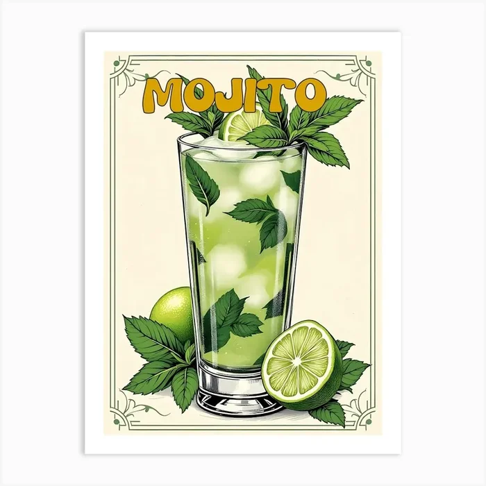 Cuba Mojito Cocktail V 03 Art Print by Mihir Mojumdar