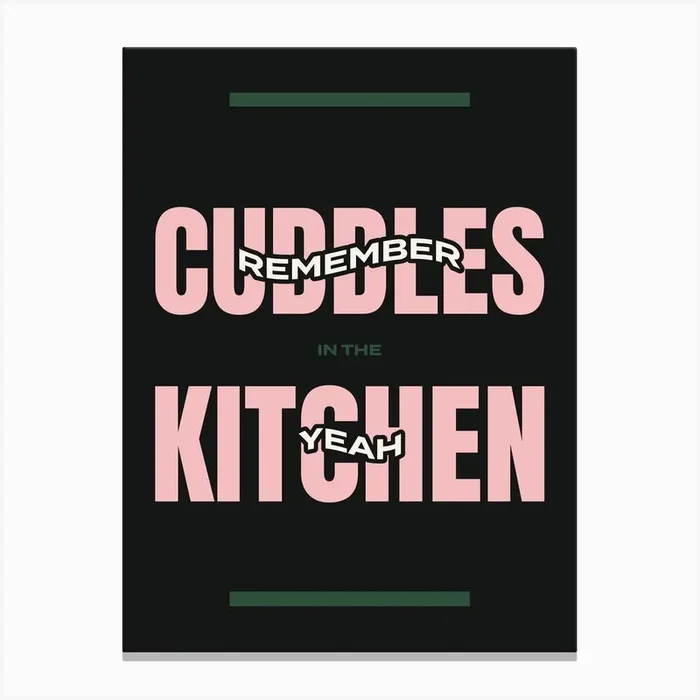 Cuddles In The Kitchen 3 Canvas Print by Angel Design Studio