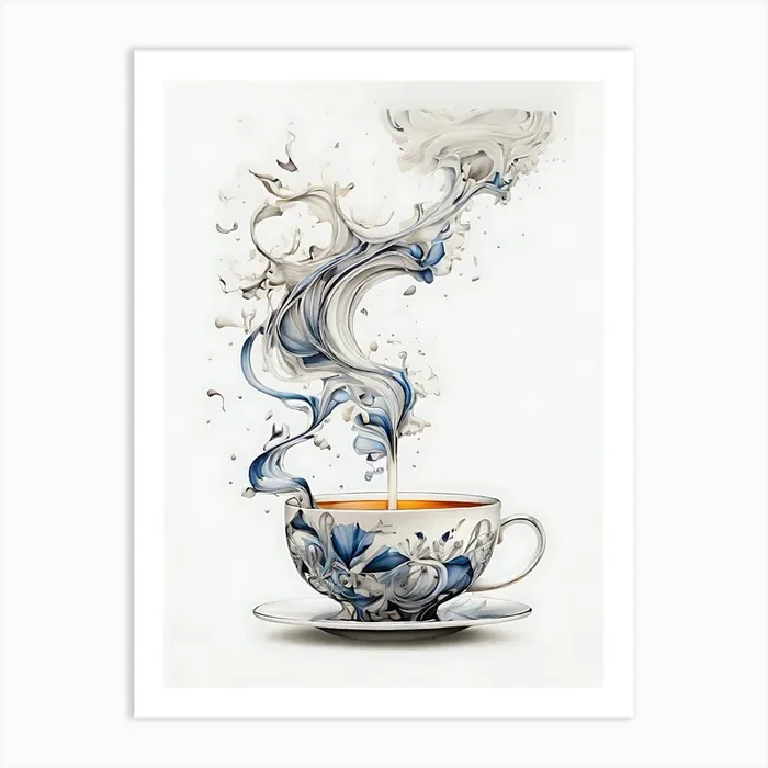 Cup Of Tea Art Print by WaveArt Studios