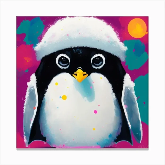 Cute Penguin Canvas Print by FreeSkill