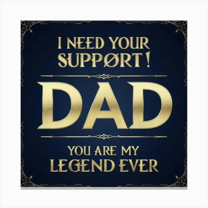 DAD’S SUPPORT /LOVE Canvas Print by khalilo