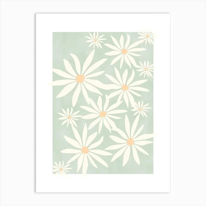 Daisies Flowers Market Art PrintTP by The Print Republic