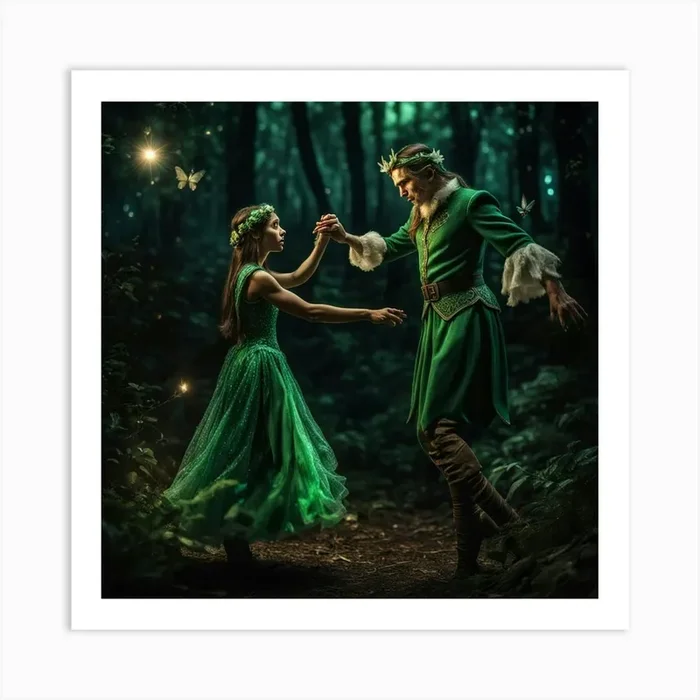 Dancing With Butterflies Art Print by Prints by Lencarol