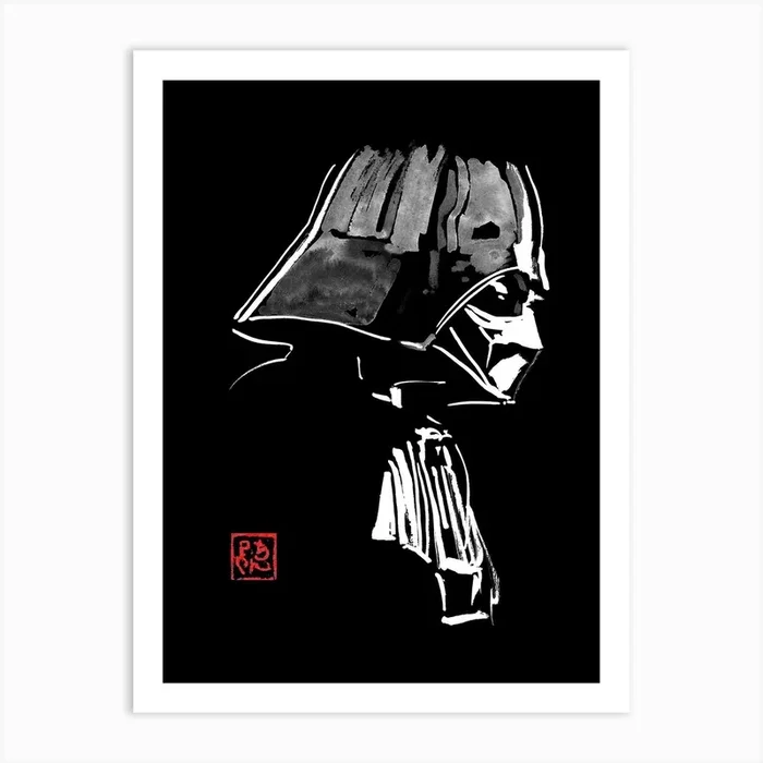 Darth Vader Profile Art Print by Pechane Sumie