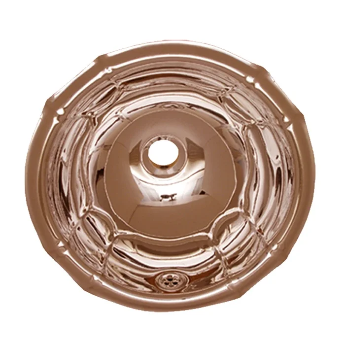 Decorative Round Fluted Design Drop-in Basin with Overflow and a 1 1/4 ” Center Drain