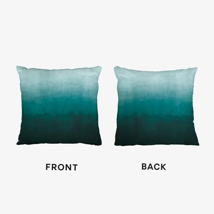 Deep Emerald Green Gradient Abstract Art Print Cushion by KookiePixel