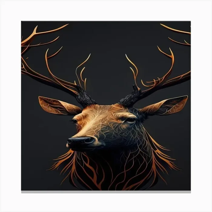 Deer Head Canvas Print by TOW2024