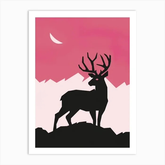 Deer with calm background colors Art Print by Ronyzon