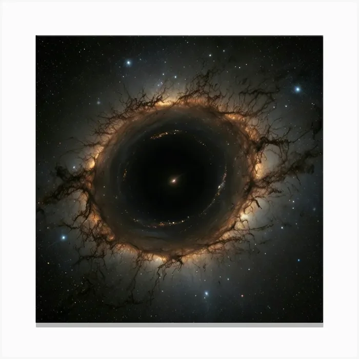 Default A Black Hole Floating In Interstellar Space Surrounded 1 Canvas PrintAT by Aby Thomas